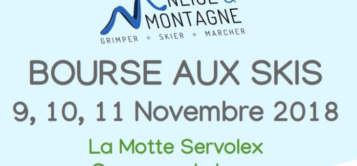 LA BOURSE AUX SKIS C’EST DU 09 AU 11 NOVEMBRE