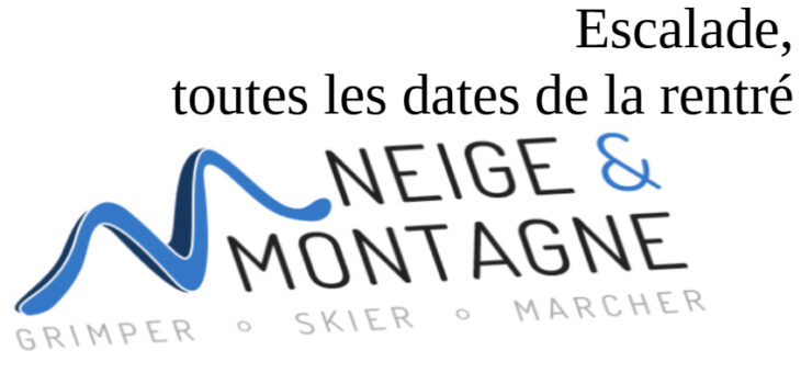 Toutes les dates de la rentrée pour l’activité Escalade !